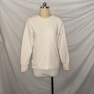 White Cream Sweatshirt Crewneck Fleece Soft Winter Cute Long Sleeve Shirt